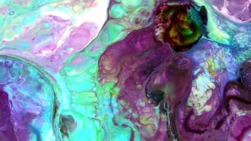 Abstract Liquid Colors Swirling and Blending Together