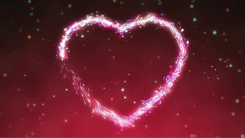Romantic Glowing Heart Drawing Animation