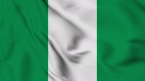 Vertical Waving Nigerian Flag Realistic Animation