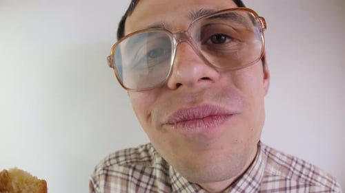 Nerd Man Eats a Cake