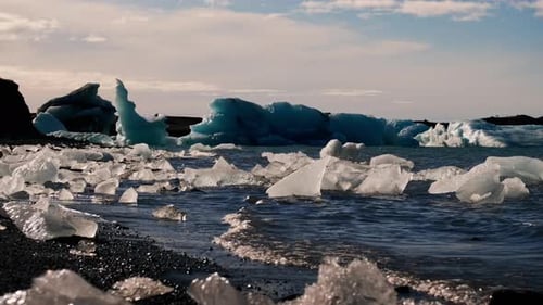 Melted Ice Forms In Glacial Lake Jokulsarlon