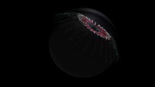 Abstract Futuristic Neural Network Glowing Lines Animation