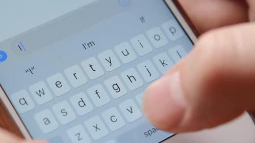 Finger Typing I Love You on Phone