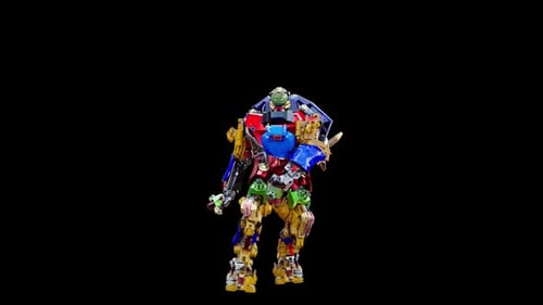 Colorful Robotic Character Dancing Animation with Dynamic Movements