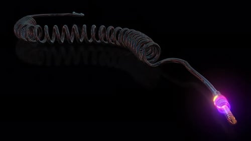 Futuristic Neon Energy Flowing Through Digital Audio Cable