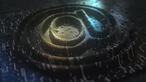 Comercial no símbolo feito com contatos e luzes intermitentes
