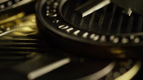 Gold and Silver Crypto Currency Coins Close-Up