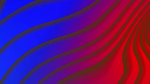 Abstract Flowing Waves in Red and Blue Gradient Background