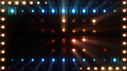 Dynamic Blue Orange Stage Lights Wall Background