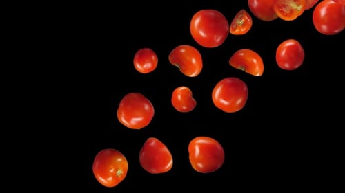 Tomates cayendo con Alpha Channel