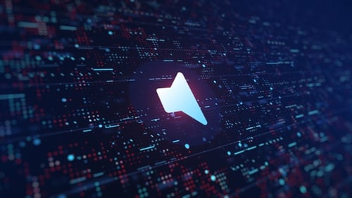 Futuristic Digital Icon Morphing from Pointer to Speaker