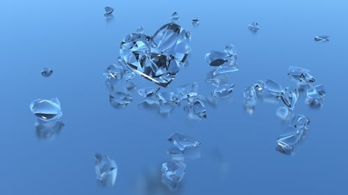 Glossy Crystal Heart Shattering Transition