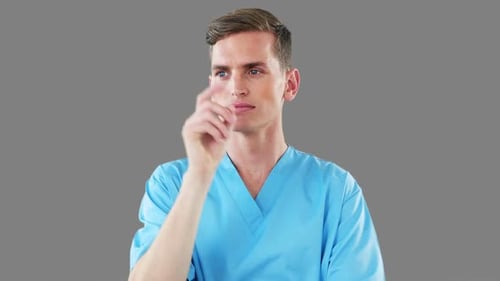 Surgeon using digital screen