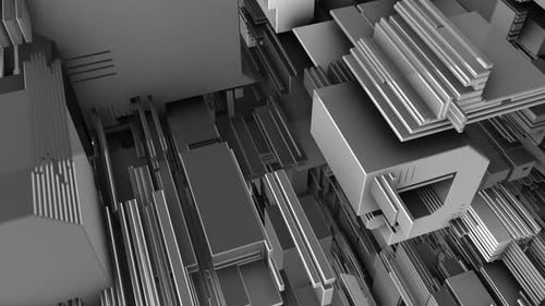 Grayscale Geometric Abstract Tech Loop Animation