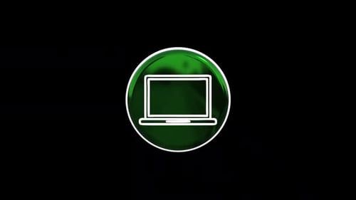 Modern 3D Laptop Icon Rotation on Dark Background