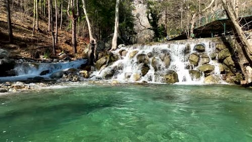 Waterfall on a mountain river
