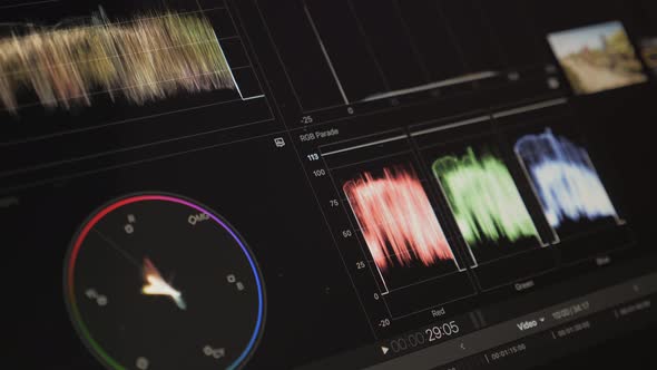 Color correction post production for video, Technology Stock Footage ft ...