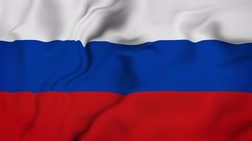 Realistic Waving Russian Federation Flag Seamless Loop