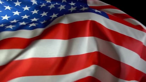 Waving American Flag Close Up
