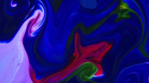 Colorful Paint Swirls in Abstract Motion