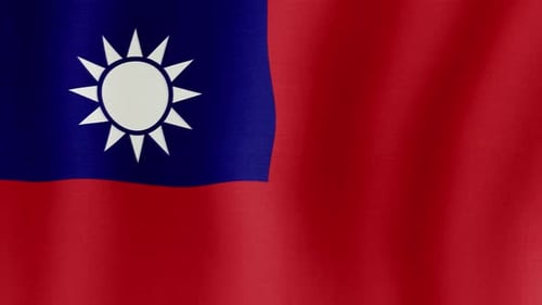 Realistic Waving Flag of Taiwan