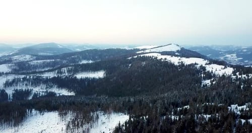 From Great Heigh Fairytale Mountain Landscape Snow Covered Alpine Sharp Peaks
