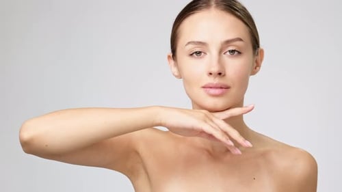 Elegant Woman Posing in Studio