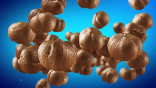Falling Hazelnuts Animation with Realistic Movement