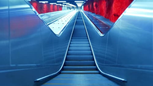 Moving Upward on a Modern City Escalator