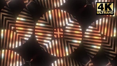 Abstract Geometric Glowing Kaleidoscope Loop Background