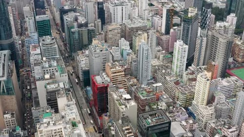 Blick von oben auf die Stadt Hongkong