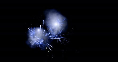 Blue fireworks 4k