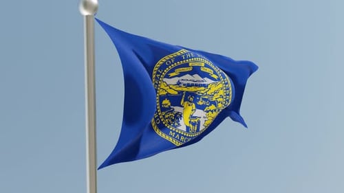 Waving Nebraska State Flag Animation