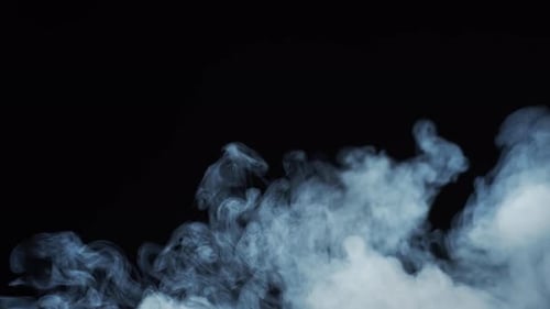 Slow Motion Smoke Plumes on a Black Background