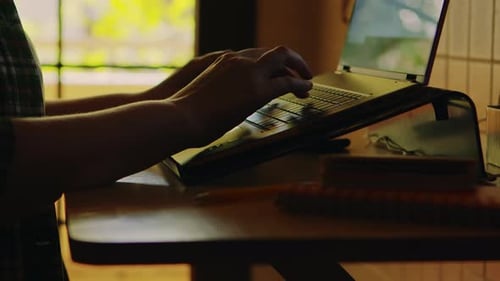 Silhouette einer freiberuflichen Frau, die von zu Hause aus arbeitet