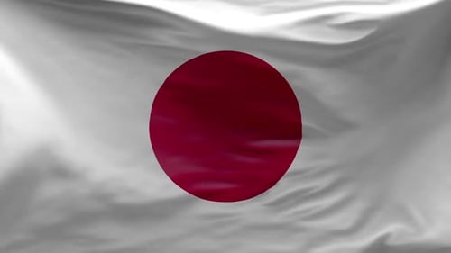 Realistic Japanese Flag Waving Animation