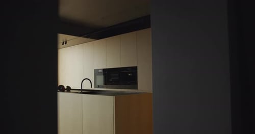 Real Contemporary and Modern Design Apartment Stylish Interior of the Kitchen
