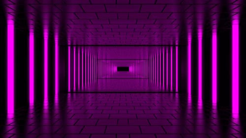 Loop Tunnel With Neon Pink Striped Walls