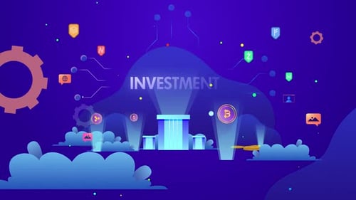 Modern Crypto Investment and Digital Finance Background Animation