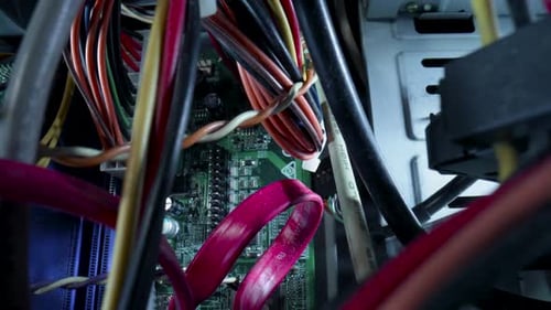 View From Inside of Dirty Dusty Computer System Unit