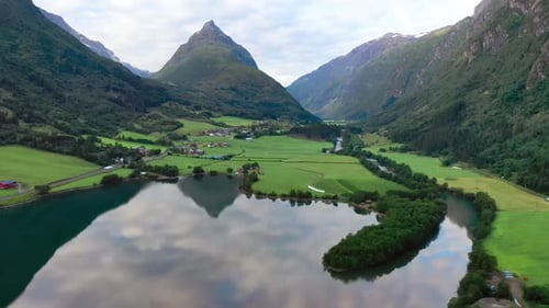 Aerial Footage Beautiful Nature Norway