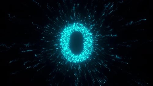 0 Número com partículas futuristas 4k