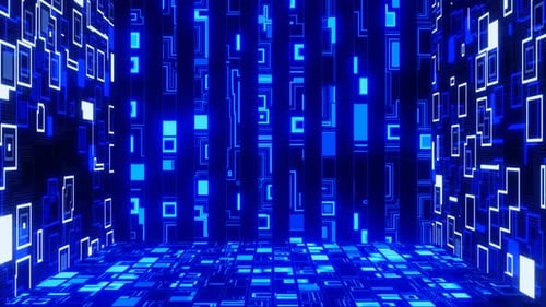 4K Data Stream Tunnel Digital Information Flow | Technology Background Loop