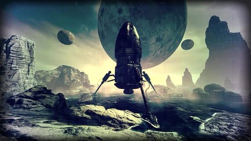 La fusée est à la surface de la planète