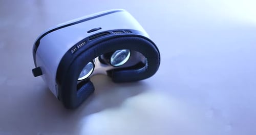 White VR Headset, Close Up Still Shot
