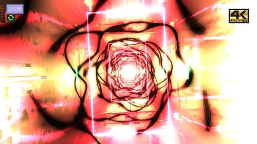 Futuristic Abstract Glowing Tunnel Loop Background