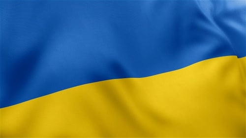Ukrainian Flag Waving Seamless Loop