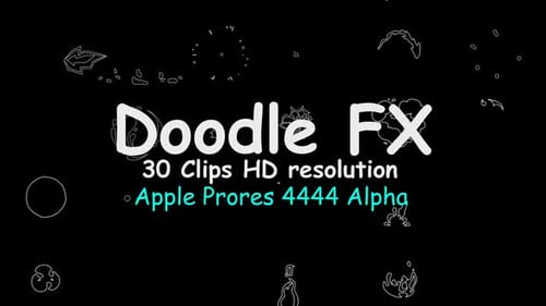 Animated Hand-Drawn Doodle Effects Pack with Alpha Channel
