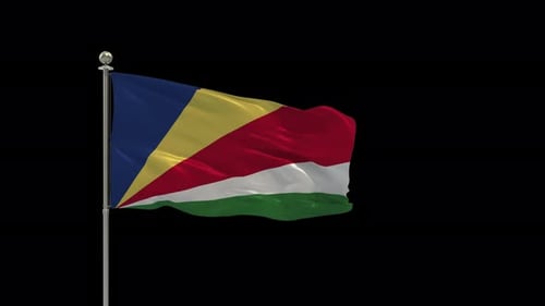 Waving Seychelles National Flag Loop