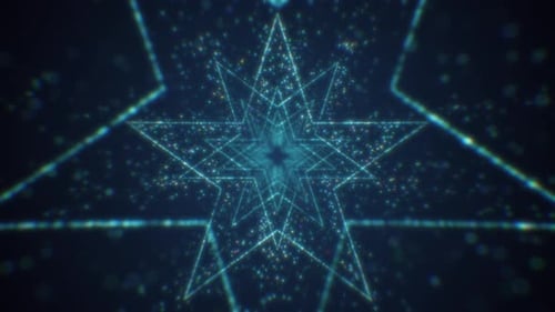 Modern Gold Particle Abstract Polygon Layered Tunnel Looping Background